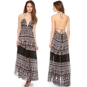 Free People Printed Triangle Top Maxi Dress M NWT